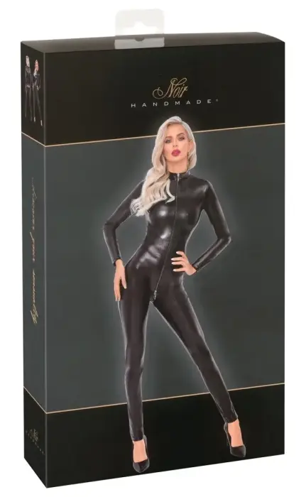 Noir Handmade Jumpsuit Zip M Snakeskin Pattern – Black – M