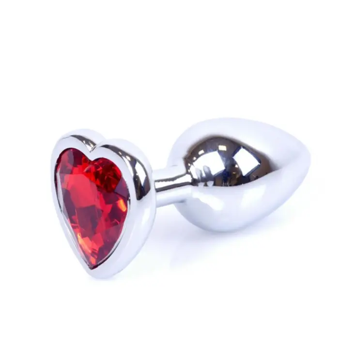 Jewellery Silver анальная пробка в форме сердца – 7 cm (2.8″) – Красная