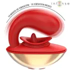 INTENSE Mariah U-formas dubultais vibrators – sarkans — Foto 2