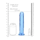 Taisns reālistisks dildo ar piesūcekni – 22 cm (8.7″) – Caurspīdīgs Foto 5