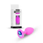 Plug-Jewellery розовая анальная пробка со светло-голубым бриллиантом – 7 cm (2.8″) — Фото 10