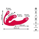 You2Toys Strapless Strap-On Triple Teaser vibratoru trio – 23 cm – rozā — Foto 14