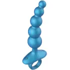 5-Ball Vibrating Anal Plug with Remote – Blue — Photo 1