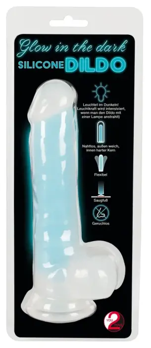 Tumsā spīdošs reālistisks dildo – 20.5 cm (8.1″) – Tirkīza
