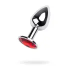 Sudraba anālais spraudnis TOYFA Metal – sarkans dārgakmens – S – Red Foto 1