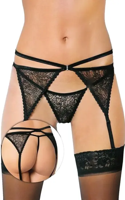 Garterbelt 3318 with Thong – Black – M/L