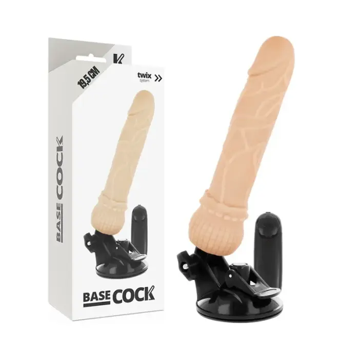 BASECOCK Vibrating Intimate Device с пультом управления – 19.5 см x 4 см (7.7″ x 1.6″) – телесный
