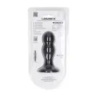 Dvigubas barškutis skysto silikono analinis kištukas – M – juodas Photo