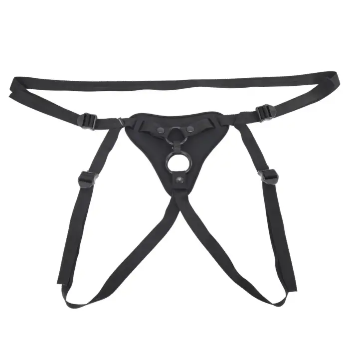 Sportsheets Dual Desires – adjustable strap-on harness with dual O-ring – black