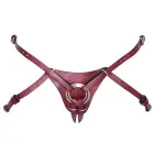 ZADO Leather Strap-On Harness – Red/Black — Photo 8
