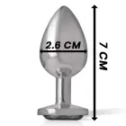 INTENSE Aluminum Metal Plug S with Black Crystal – 7 cm – Silver — Photo 4