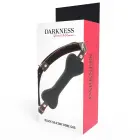 Darkness чёрный силиконовый кляп в форме кости с регулировкой – 14.8 cm — Фото 4