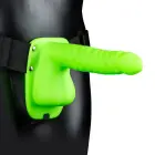 Pimedas helendav sooniline õõnes strap-on dildo munanditega – 21 cm (8.3″) – roheline — Foto 10