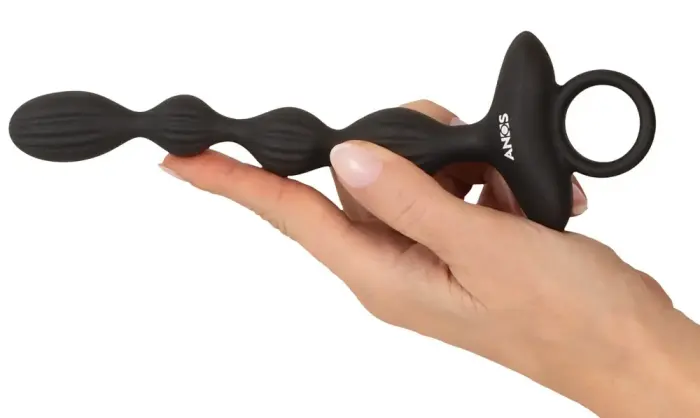 ANOS elastīgas anālās bumbiņas – 21.1 cm – Melns Foto 11