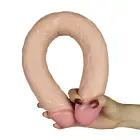 LoveToy – реалистичный тонкий двойной дилдо king size – 43,2 см — Фото 2