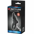 Pretty Love BI-210203 Dual Motor Silicone Intimate Ring – Black — Photo 7