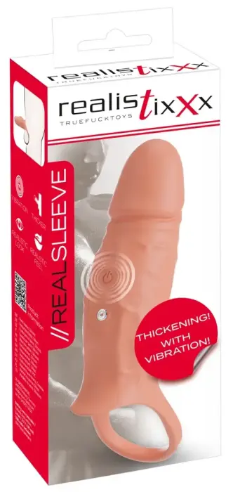 Realistixxx RealSleeve Close Penis Sleeve – Realistic Texture – Black
