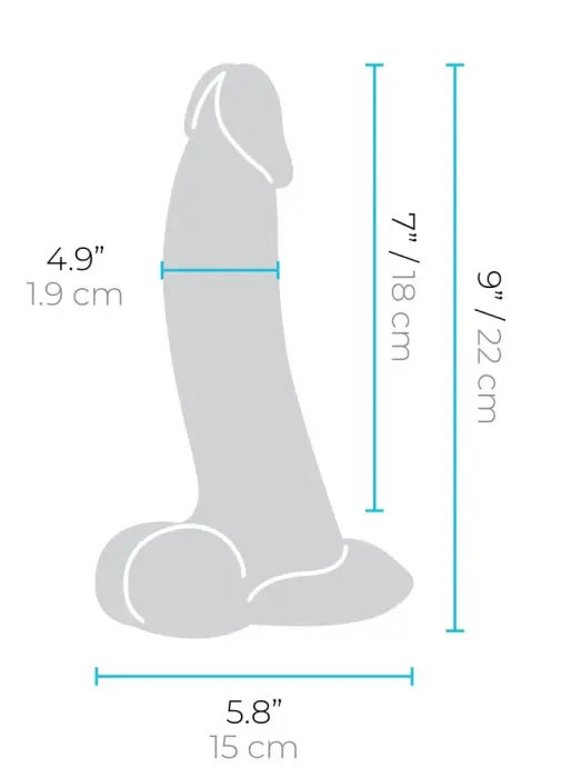 b-Vibe Slipskin išlenktas dildo – 22.3 cm (9″) – Realistiškas Photo