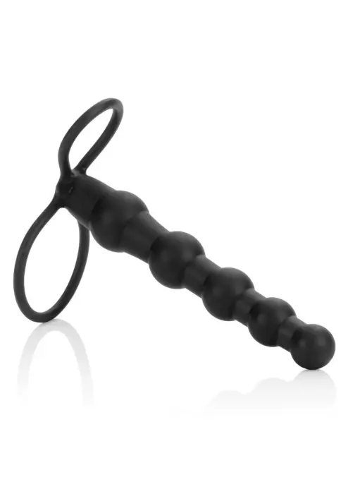 Love Rider дилдо для двойного проникновения с бусинами – 14.5 cm (5.75″) – черный