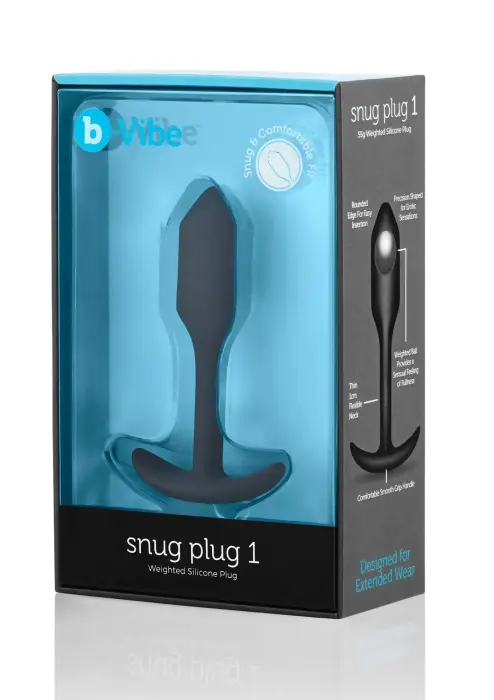 B-Vibe Snug Plug 1 – 10 cm – Melns Foto 2