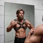 Fetish Submissive Attitude Men's Chest Harness Eco-Leather Adjustable Black – One Size — Photo 8