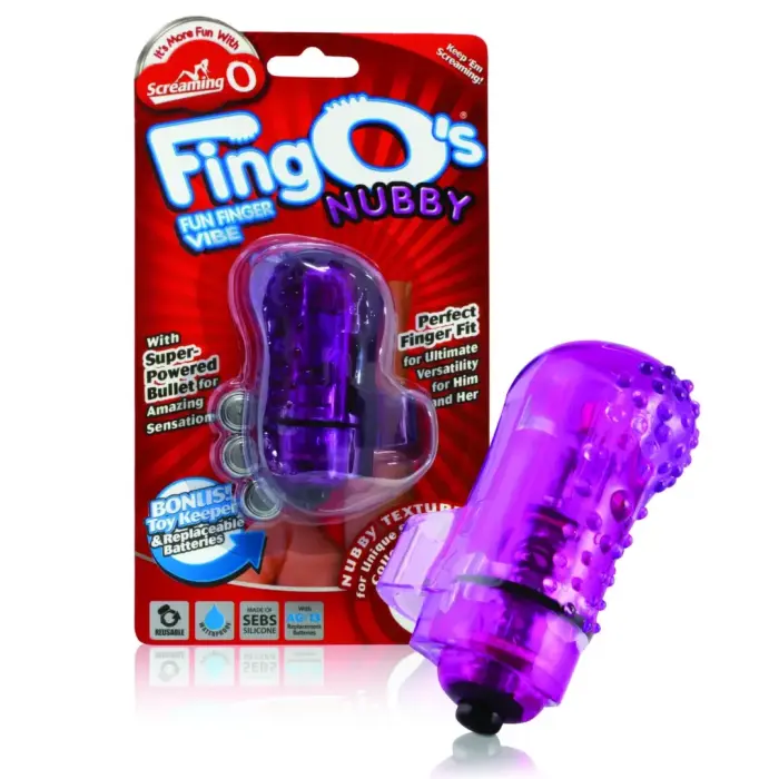 Пальчиковый вибратор The Screaming O FingO Nubby – фиолетовый