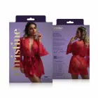 Christine Lace Kimono Graceful Red - Elegant Sheer Robe with Belt — Фото 6