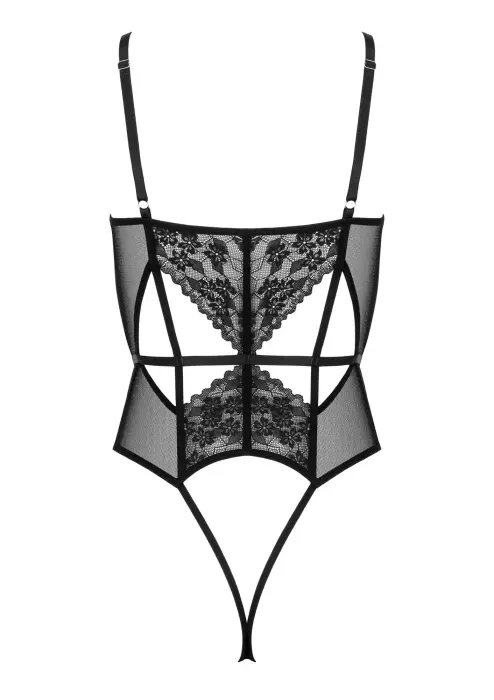 Body BD107 кружевное боди – чёрное – S/M