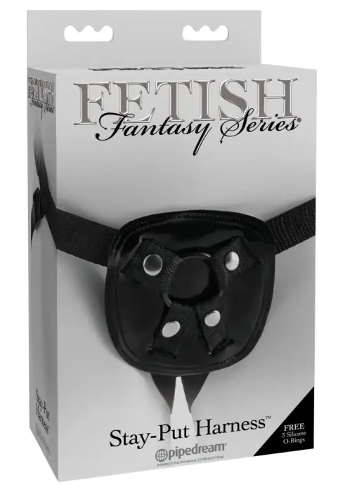 Fetish Fantasy Series Stay-Put Harness – adjustable, 3 rings – black