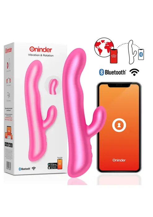 ONINDER Oslo ar app vadāms truša un rotācijas vibrators – rozā