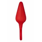 FORTO F-10 silikona anālais spraudnis Large Red ar izvelkamu gredzenu – 12.7 cm – Sarkans — Foto 4