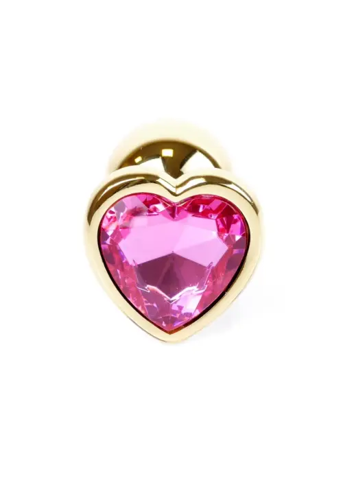 Plug-Jewellery Gold Heart анальная пробка – 7 cm (2.8″) – Розовый