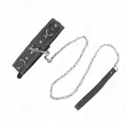 KINK PVC Leather Collar with Rhinestone Rivets 41.5x4cm + Leash 105cm – Black — Photo 1
