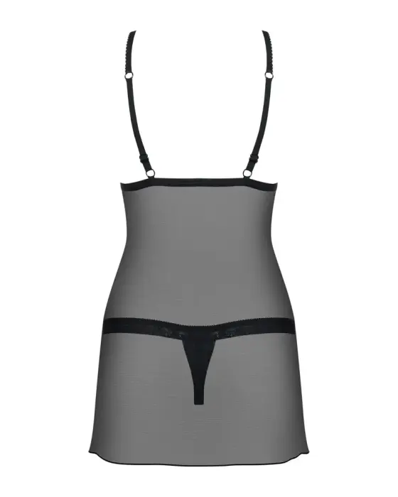 Obsessive Chemise with Open Cups – Black – L/XL Photo