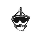 Ouch! Adjustable Black Head Harness with Integrated Blindfold & Ball Gag — Photo 4