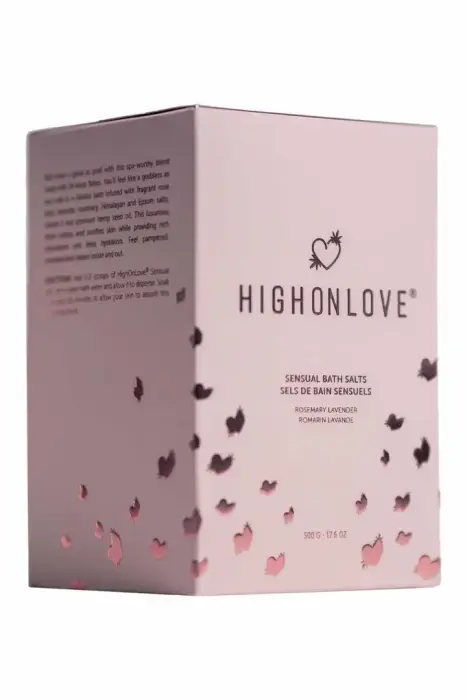 High On Love Sensual Bath Salts – rose buds & hemp seed oil bath salts – 500 g
