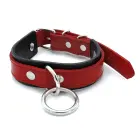 Black & Red Leather Collar with Big O-Ring — Photo 6