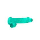 Reālistisks dildo ar sēkliniekiem un piesūcekni – 17 cm (6.7″) – Caurspīdīgs — Foto 3