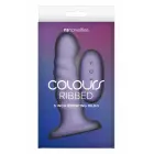 COLOURS Ribbed 5 Inch – вибрирующий силиконовый интимный прибор с пультом – фиолетовый — Фото 1
