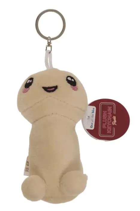 Metalowy brelok z pluszowym penisem Photo