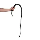 Dirbtinės odos botagas su mazgo detale – juodas – 122 cm — Nuotrauka 6