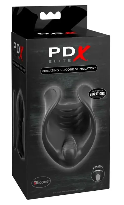 PDX Elite вибрирующая насадка-мастурбатор – черный