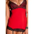 Rene Rofe Hollywood Chemise and G-String Set – lace trim – red – M/L — Photo 2