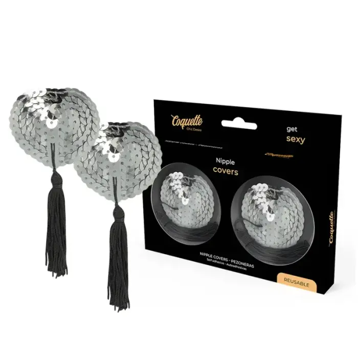 Coquette Chic Desire Silver Nipple Covers – Self-Adhesive