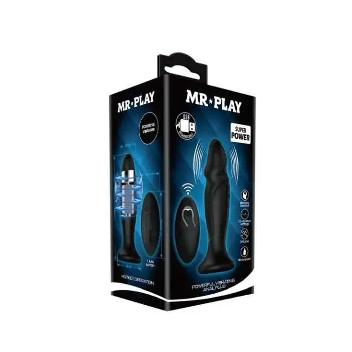 Mr. Play – powerful vibrating anal plug – black