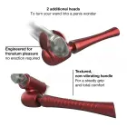 MAN.WAND EDGY VELVET wand masāžas vibrators – sarkans — Foto 6
