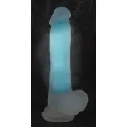 Tumsā spīdošs reālistisks dildo – 20.5 cm (8.1″) – Tirkīza — Foto 6