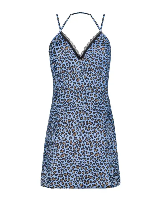 Obsessive Nadine сорочка со стрингами – синяя – L/XL Фото num