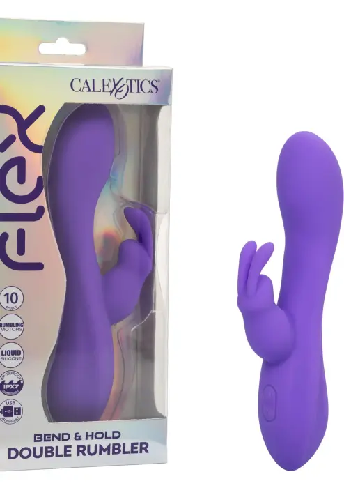 Lokāms Double Rumbler vibrators – 18 cm (7″) – violets Foto 8