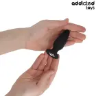 Addicted Toys silikoninis analinis kištukas S su dekoratyviniu akmeniu – 8.8 cm – Juodas — Nuotrauka 5